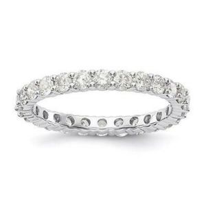 2CT Created Diamond Eternity Ring 14K Gold Size5